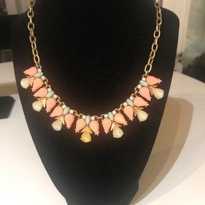 Jcrew necklace peach, turquoise and crystal stones